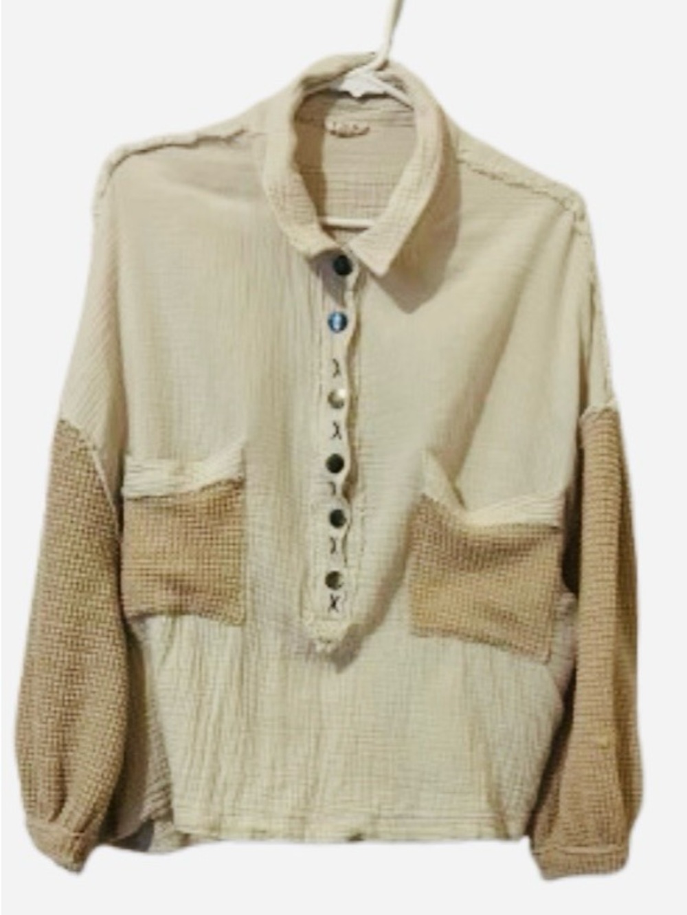 POL long sleeve button front top - Picture 3 of 6